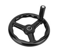 200 * 18mm Roue À Main Roue En Bakélite Revêtement Poudre Noire 3 Rayons Avec Poignée Manivelle Pour Accessoires Tour Fraisage