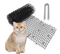 200 * 28cm Tapis Anti-Chat Tapis Anti-Chat avec Pointes Tapis de Jardinage en Plastique Dissuasion Réseau Anti-Chat avec 8 Chevilles Creuser Stopper Deterrent pour Animal Sauvage Répulsif de Pointes