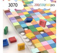 200/330/660 pièces MOC Pixel particules plaque lisse 1x1 bricolage blocs de construction plat carré briques Halloween noël enfants jouet 3070 154Dark Red