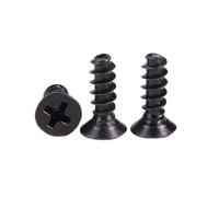 200-500 pièces M2.3/M2.6/M3/M3.5/M4 vis auto-taraudante à pointe plate, tête enfoncée et fessure cruciforme en acier au carbone noir, M4x20mm