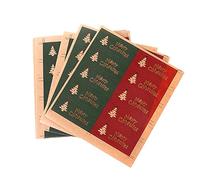200 Auto-Adhésifs Étiquettes-Cadeaux de Noël Assortis - Scellants Bronzants Rouge, Noir, Vert - Joyeux Noël - Pour Emballage et Cadeaux