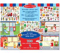 200 autocollants réutilisables - ma ville bleu TU