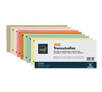 200 bandes de séparation en 8 couleurs, 25 pièces par couleur, 24 x 10,5 cm, perforées, carton recyclé de 180 g/m², pour trier des documents, imprimables