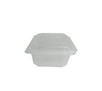 200 Barquettes Alimentaires Micro-ondables Transparentes 1500 cc en Plastique Polypropylène (PP) avec Couvercle à Charnière - Hermétiques et Résistantes