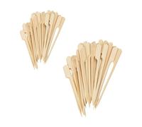 200 Bâtonnets Carrés Avec Nœuds, Pics À Cocktail, Pics À Cocktail En Bambou, Brochettes De Fruits Pour Enfants, Pics À Cocktail Pour La Nourriture, Brochettes De Bambou, Brochettes De Burger