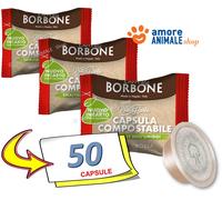 Caffè Borbone Don Carlo Capsule Compostable, Mélange Rouge - 50 Capsules - Compatibles avec les machines à café à usage domestique Lavazza®* A Modo Mio®*