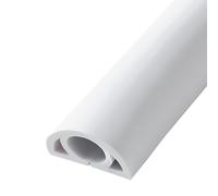 200 cm Goulotte Passe Cable Sol, en PVC, Ignifugée et Autocollante, Résistante à l'usure, pour Goulotte Passe Cable à La Maison et Au Bureau(White)