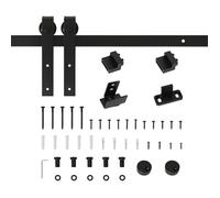 Kit de porte coulissante système galandage porte ép. 35-45/40-45 mm longueur totale rail 2 m charge max. 20 Kg acier au carbone noir Noir G