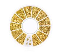 200 Count / 3d Pack Mini Nail Art Stud Stickers Glitter Métal Charme Fournitures De Bricolage Ongles Mode Beauty Nails Décor Série Rivet