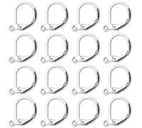 200 crochets de boucles d'oreilles dormeuses hypoallergéniques françaises pendantes avec boucle 10 x 15 mm en laiton plaqué or Pièces de boucles d'oreilles Apprêts de fabrication de bijoux (couleur :
