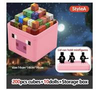200 cubes magnétiques et coffret de rangement inspiré de Minecraft