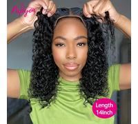 200% Density Perruque Bob Bouclé Water Wave Sans Colle Pour Femme de Fermeture en Bou Dentelle 4x4 Perruque Ready To Wear