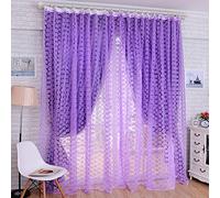 200 Dentelle Transparente Décor Floral Fenêtre Transparente Rideaux De Fenêtre en Voile Rideau Voilage Moustiquaire Fenetre Décoration D'intérieur Les Fleurs Multicolore Violet