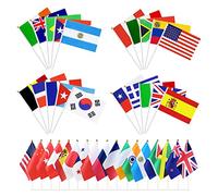 200 drapeaux de pays sur bâton - Petits drapeaux internationaux du monde - 12,7 x 20,3 cm - Pour clubs sportifs et écoles - Décorations pour défilés