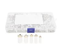 200 embouts de fil de 2 à 8 gauges, connecteurs à sertir en cuivre pour câbles électriques, bornes d’extrémité de cordon isolées avec placage argent pour amplificateurs de voiture