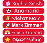 200 Étiquettes prénom personnalisées pour enfants. Autocollants pour marquer école, crèche, livres, jouets, tupperware. Étiquettes imperméables 6x1 cm