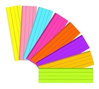 200 Feuilles Bandes de Phrases Arc en Ciel Réglées Bandes de Phrase Réglées Doublées Bandes de Phrases Auto-Adhésives d'Apprentissage en Papier Fluorescent, 8 Couleurs, 8 Pièces, 3 x 12 Pouces