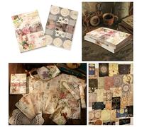200 Feuilles Scrapbooking Papier, 2 Set Papier de Scrapbooking Vintage D'accessoires pour Carnet de Notes Calendrier Album Journal Intime Décoratif Rétro