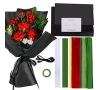 200 Fil Chenille Fleur - Kit Complet Cure Pipe en Coffret avec Accessoires | Pipe Cleaners pour Loisirs Créatifs et Bouquet DIY, Fils Chenilles Loisirs Creatifs,Bouquet de Roses Rouges