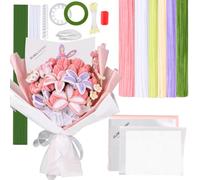 200 Fils Chenille Kit Complet Fleurs,Cure-Pipes en Coffret avec Accessoires