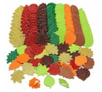 200 Gommettes Feuilles d'Automne Autocollantes en Mousse Multicolore | Motifs de feuilles et glands, mats et pailletés, pour cartes, albums, DIY, Thanksgiving, Halloween et déco d'automne.