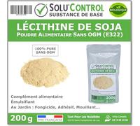 200 gr de Lécithine de Soja sans OGM en sachet refermable - Substance de Base - Complément Alimentaire - Émulsifiante - Jardin : Fongicide - adhésive - mouillante - amplificatrice
