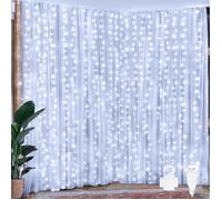 200 LED Guirlande Lumineuse Rideau,Rideau Lumineux 2m*2m USB pour Noël,Mariage,Anniversaire,Fenêtre,Maison(Blanc Froid)