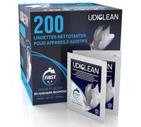 200 Lingettes Nettoyantes pour Appareils Auditifs - Udiclean Formule Douce ne Laisse Aucune Trace - Lingettes Emballée Individuellement - pour le Nettoyage Appareils Auditifs