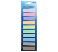 200 Marque-pages plastifiés repositionnables 10 mini blocs de 20 feuillets adhésifs couleurs pastels transparentes 4,5x1,2 cm