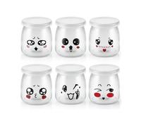 200 ML/136 GR Pot Yaourt, 6 Pots Yaourts avec Couvercle, Pot en Verre pour Yaourt Maison, Desserts Maison, Overnight Mul YAOURTIERE