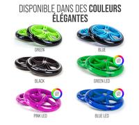 200 MM JEU DE ROUES DE RECHANGE POUR TROTTINETTE DE VILLE - PHANTOM / SPECTRE-LED Pink / Transparent
