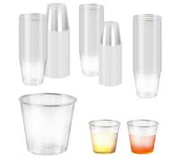 200 Pcs 30ML Verre a Shot, Verrine Plastique Aperitif, Gobelet Verrines Plastiques Réutilisable, Verres à Shot, Verres à Liqueur Transparent pour Mojito Cocktail Dessert Fêtes Mariages Anniversaire