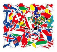 200 Pcs Autocollants De Carte De Drapeau National Autocollants De Sport Pour Enfants, Autocollants De Sport Pour Bouteilles D'eau, Autocollants De Bouteilles D'eau Imperméables Pour Garçons,