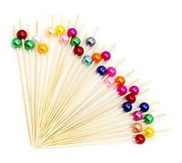 200 Pcs Bâtonnets Cocktail Bambou Fruits Cocktail Perle Acrylique Colorée 12cm Piques à Cocktail en Bois Bambou bois bâton Fête Grignote Tapas Sandwich Canapés Apéritif Brochette