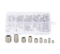 200 Pcs Boulons Sans Tête Hexagonaux, Assortiment Vis Sans Tête Acier Inoxydable 304, Différentes Tailles M3 à M8 - Résistance à La Corrosion, Surface Lisse, Usage Industriel et