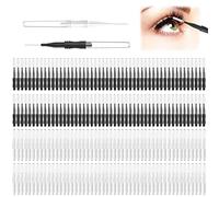 200 Pcs Brosse à sourcils avec capuchon, brosse à sourcils multifonctionnelle brosse à lamination des sourcils 2 tailles pour Lifting des cils Nettoyage des sourcils (blanc, noir)