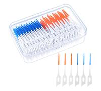 200 Pcs Brossettes Interdentaire, Brossette Dentaire Cure Dent Brossette Bâtonnet Interdentaire, Outil de Nettoyage de Dents pour Inter Dentaire Hygiène Interdentaire (Bleu, Orange)