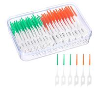 200 Pcs Brossettes Interdentaire, Brossette Dentaire Cure Dent Brossette Bâtonnet Interdentaire, Outil de Nettoyage de Dents pour Inter Dentaire Hygiène Interdentaire (Orange, Vert)