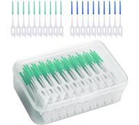 200 Pcs Brossettes Interdentaires,Cure-Dents Interdentaires,Bâton De Fil Dentaire,Outil De Nettoyage De Dents Pour Inter Dentaire Hygiène Interdentaire (Bleu,Vert)