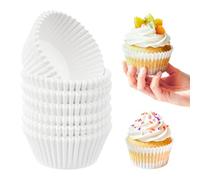 200 Pcs Caissette Muffins Papier, Moule Muffins Papiers, Caissettes Cupcake, Moule Papier Muffin Cuisson antiadhésives pour desserts, fêtes, anniversaires, mariages, Noël (Blanc)