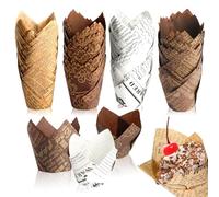 200 Pcs Caissettes Cupcakes, Caissette Muffins Papiers, Caissettes à Muffins Cuisson, Moule Tasses de Cuisson Papier, Emballages Tasses de Papier pour Cupcakes Mariage Anniversaire Fête(4 Motifs)