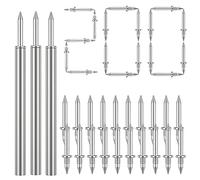 200 pcs Clou sans soudure à double tête Clous à double tête Clou pour plinthes sans traces Invisible avec 2 un outil de douille spécifique au clou