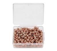 200 PCS Coupages de pouce décoratifs avec acier inoxydable, épingles de dessin à tête ronde pour carte de la carte de liège, école artisanale Bulletin Board Pushpin Assortiment Kit (Or rose)