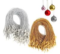 200 Pcs Crochets d'Ornement de Noël, Cintres pour Boules et Décorations, Cordes à Verrouillage par Pression pour Fêtes