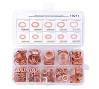 200 Pcs Cuivre Joint D'étanchéité Joint Rondelles Anneau Plat Bouchon De vidange Joint Joint Joint Ensemble de Réparation De Voiture Accessoires