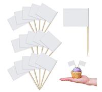 200 pcs Drapeau Papier Cure Dents, Blanc Mini Étiquettes Alimentaires Drapeaux pour Fêtes Décoration de Cupcake Étiquette de Fromage Salade de Fruits