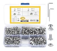 200 Pcs Écrous en T M4 M5: 100 Pcs T Nuts Écrous Coulissants & 100 Pcs Vis à Six Pans Creux, Écrou à Rainure en T Coulissant de Type B, Rail à Fente T pour Profilé en Aluminium 20 Séries