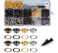 200 Pcs Ensembles Oeillets, Oeillets Kit, Oeillets Cuir, Grommet Kit avec Œillet Outil de Réglage pour Tissu Cuir Chaussures Sac Toile Ceinture Bagages Tentes Auvents Bricolage Artisanat(Multicolore)