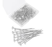 200 Pcs Épingles à Coudre, Épingles à Bouquet Diamant, Pingles à Tête Droite avec Boîte, Épingles Fleurs en Cristal Diamant pour Mariage, Anniversaire, Bijoux, Banquet, Décoration Artisanale Florale
