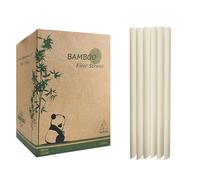 200 Pcs Extra Large Bubble Tea Pailles, 12mm Wide Boba Pailles Jetable en Fibre Bambou, 100% Biodégradable Paille Bambou pour Smoothie, Thé à Bulles, Milkshake